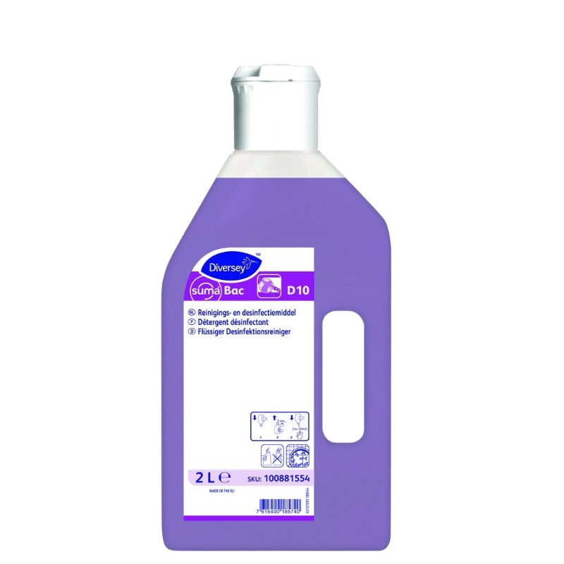 Suma® Bac D10 - Détergent désinfectant - 2L
